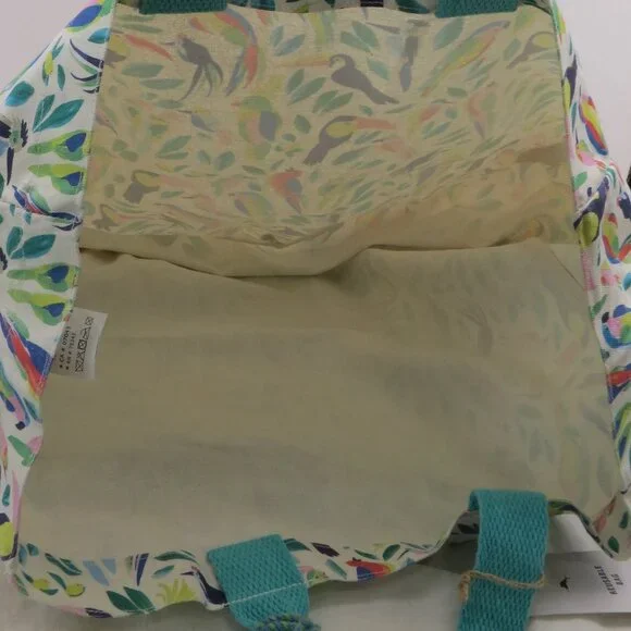 NEW Tommy Bahama Colorful Birds Tropical Toucan Reusable Large Tote Bag Cotton - Picture 7 of 9